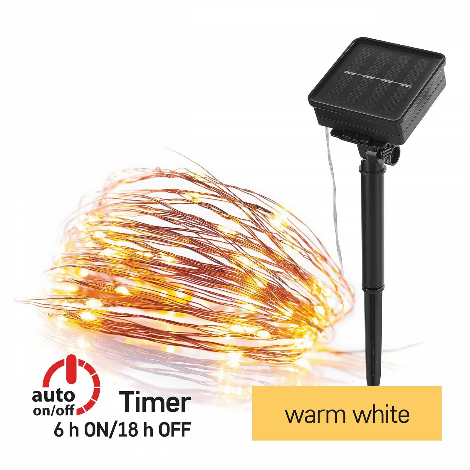 Гірлянда EMOS Micro LED, 120 Nano LED, теплий білий, мідний дріт 12 + 3 м, фото №3