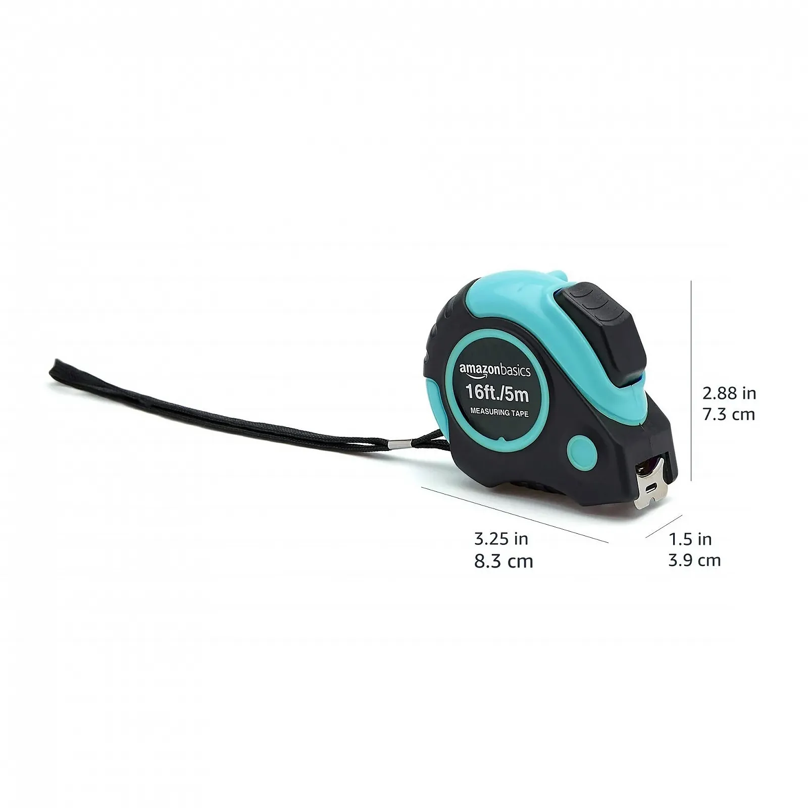 Рулетка Amazon Basics 16 футів, бірюзова, фото №6