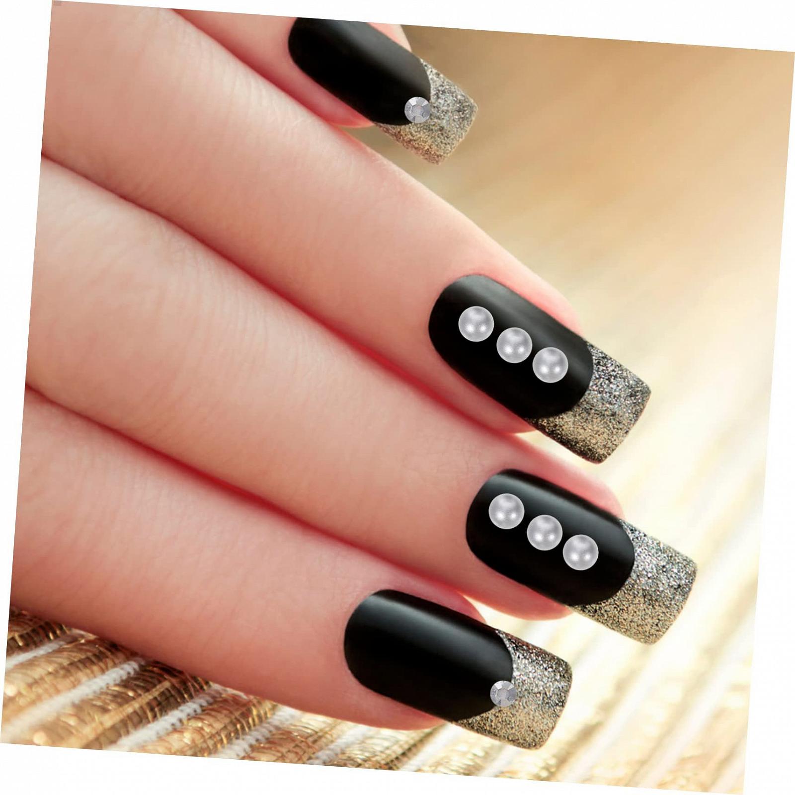 Стрази для нігтів NUOBESTY Напівкруглі штучні перлини та стрази, фото №7