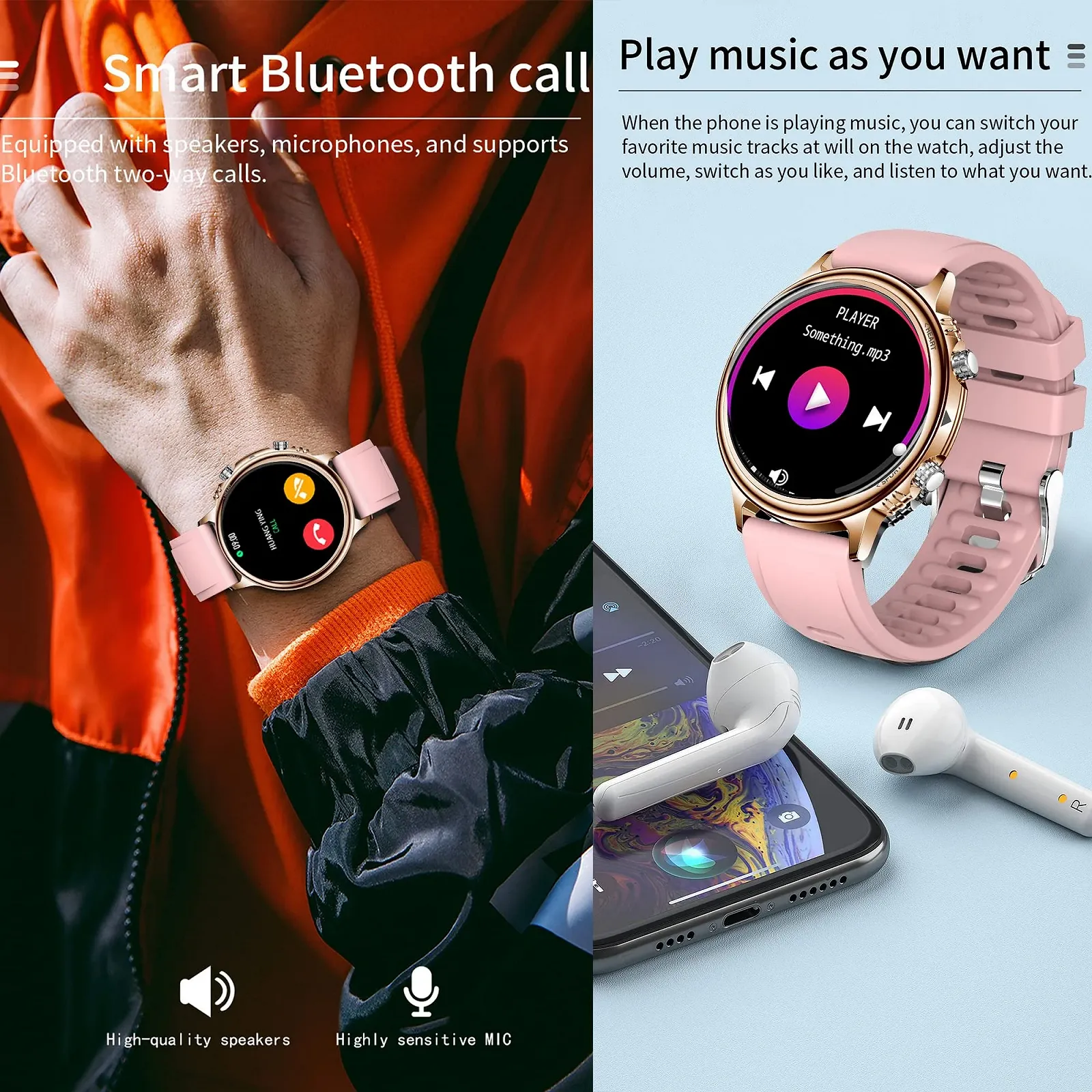 Смарт-часы ZPIMY для женщин и мужчин с функцией телефона, 1.32-дюймовый сенсорный экран, фитнес-трекер, IP68 водонепроницаемые, трекер активности, для Android и iOS (черный), фото №3 Смарт-часы ZPIMY для женщин и мужчин с функцией телефона, 1.32-дюймовый сенсорный экран, фитнес-трекер, IP68 водонепроницаемые, трекер активности, для Android и iOS (черный), фото №3