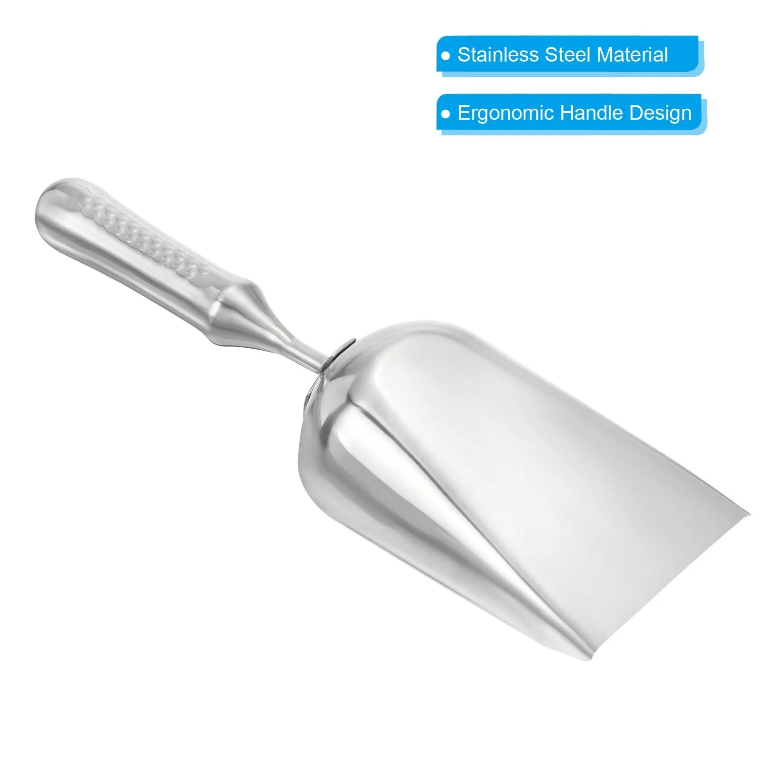 Лопата совковая садовый PATIKIL 34.3 см, лопата квадратная из нержавеющей стали, серебристый, фото №4