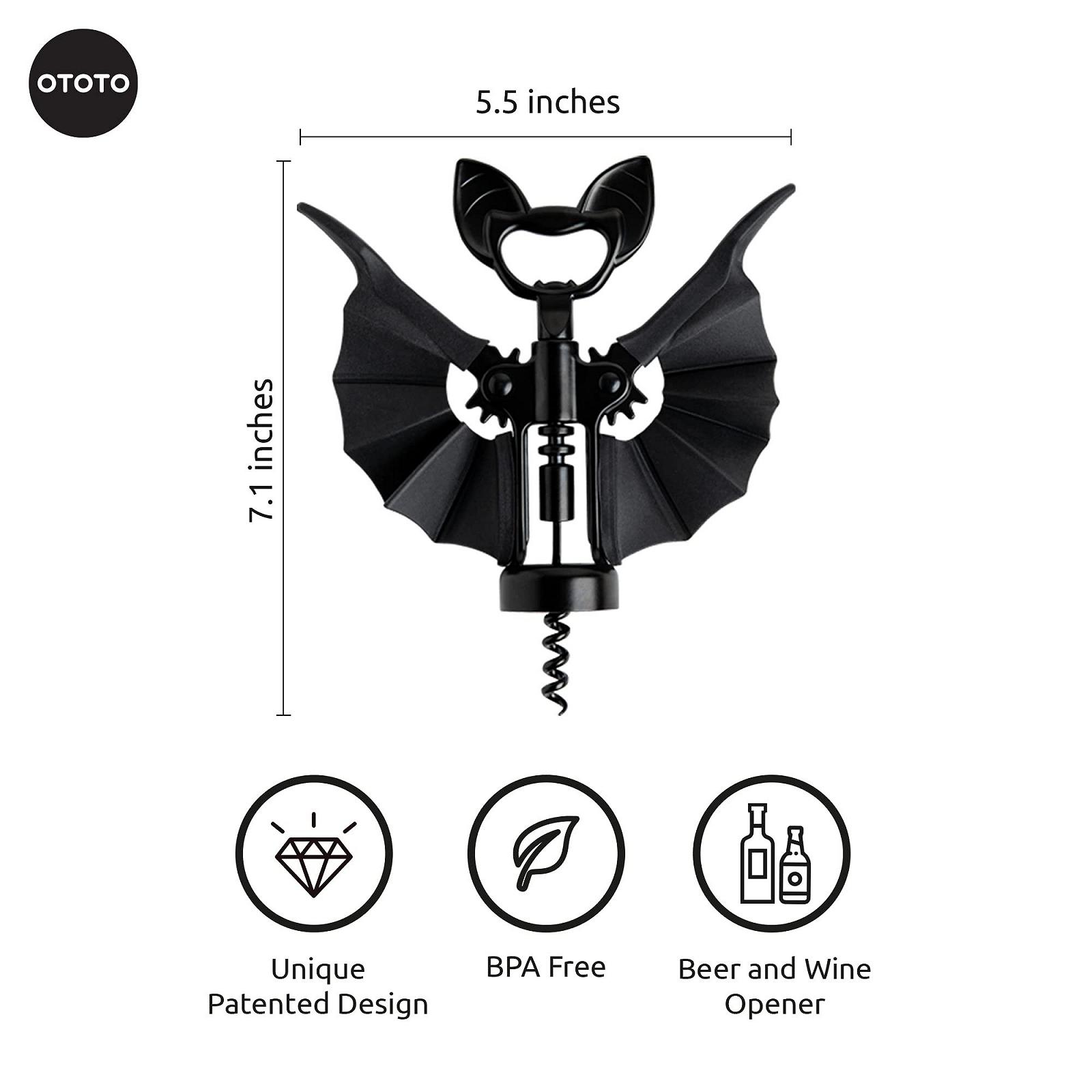 Штопор 2-в-1 OTOTO Vino Bat, Черный, фото №2 Штопор 2-в-1 OTOTO Vino Bat, Черный, фото №2