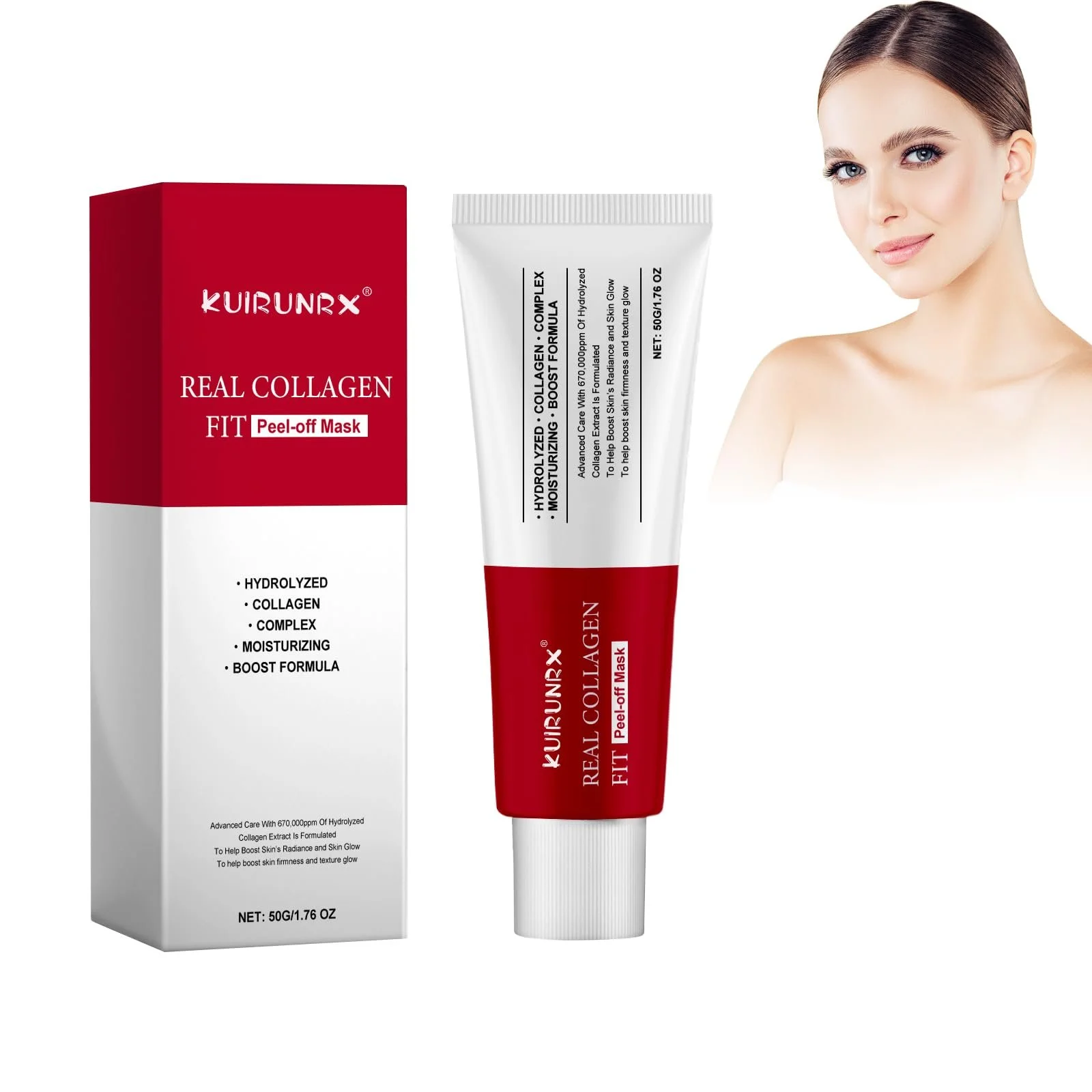 Маска Колагенова KUIRUNRX, Органічна Колагенова Маска Корейська, Зволожуюча Нічна Маска для всіх типів шкіри (50г), фото №1