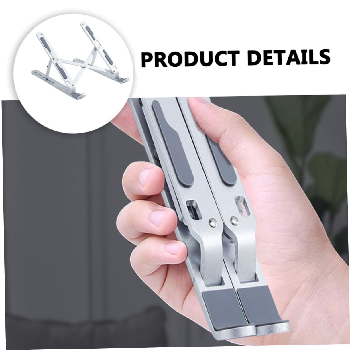 Підставка для ноутбука SOIMISS Регульована по висоті Алюмінієвий сплав Складна, фото №5 Підставка для ноутбука SOIMISS Регульована по висоті Алюмінієвий сплав Складна, фото №5