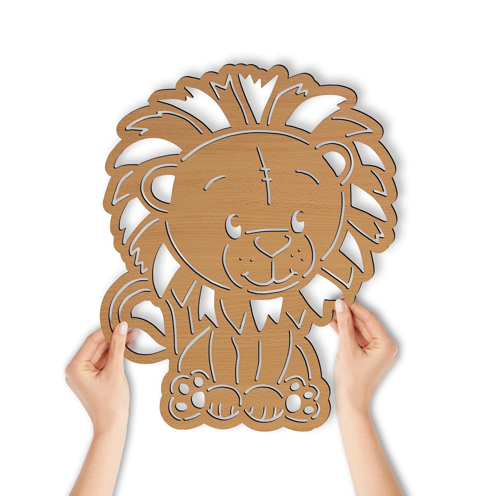 Светильник Lion Wall Lamp Snooze Light для детской комнаты из МДФ на батарейках, фото №1