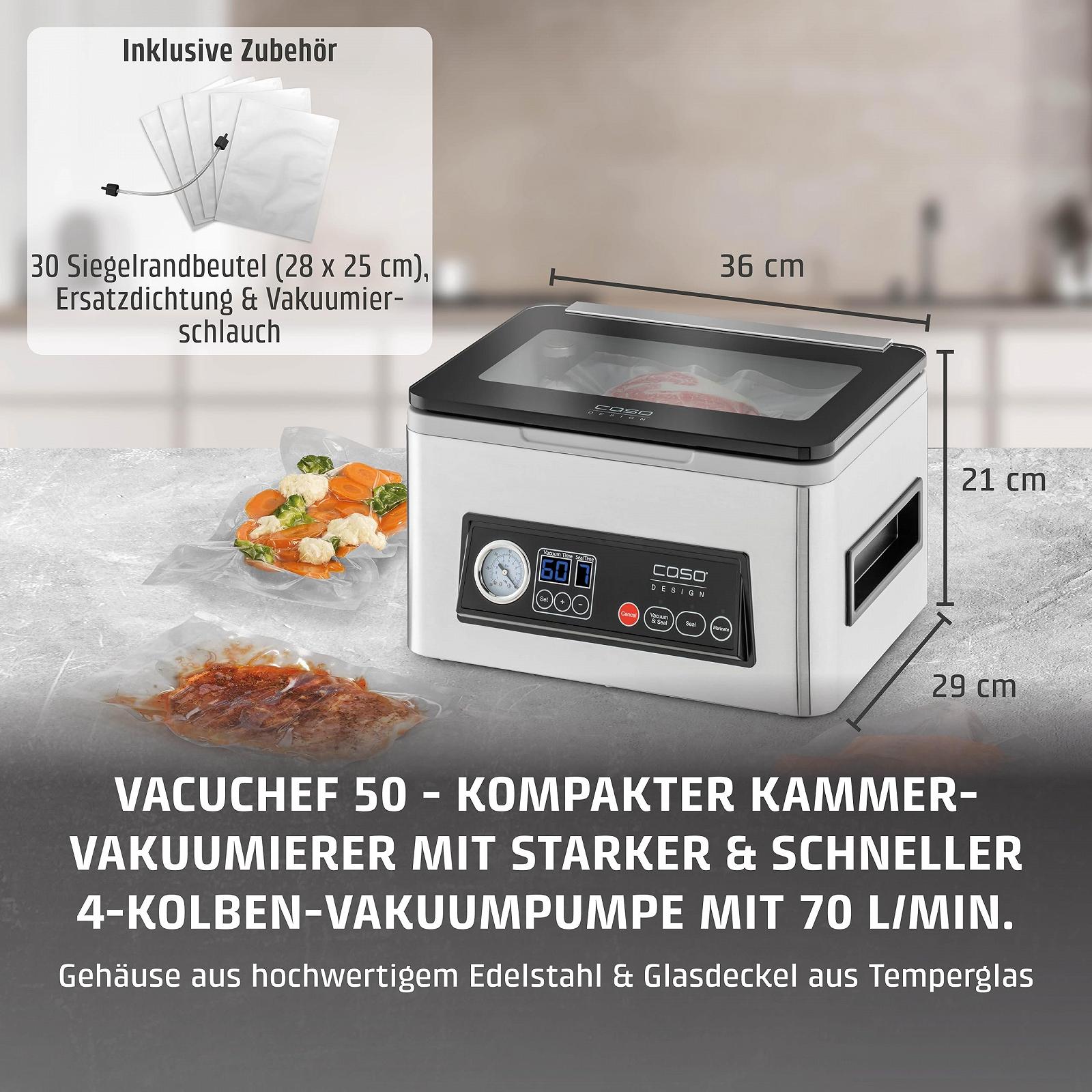 Вакуумний пакувальник CASO VacuChef 50, 70 л/хв, Об'єм камери 4 л, фото №2