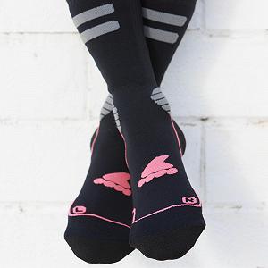 Носки Rollerblade High Performance для роликовых коньков, женские, спортивные носки для взрослых, унисекс, черный/коралловый synthetic.ua - Фото 1