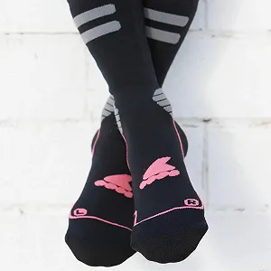 Носки Rollerblade High Performance для роликовых коньков, женские, спортивные носки для взрослых, унисекс, черный/коралловый synthetic.ua - Фото 1