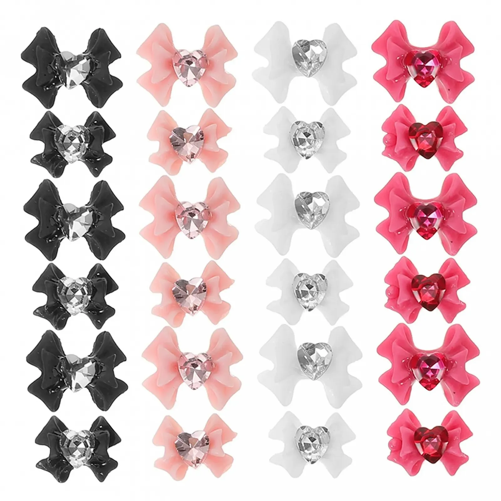 Прикраса для нігтів Ipetboom 40 аркушів Бантик Рожевий Манікюрні коштовності, фото №1