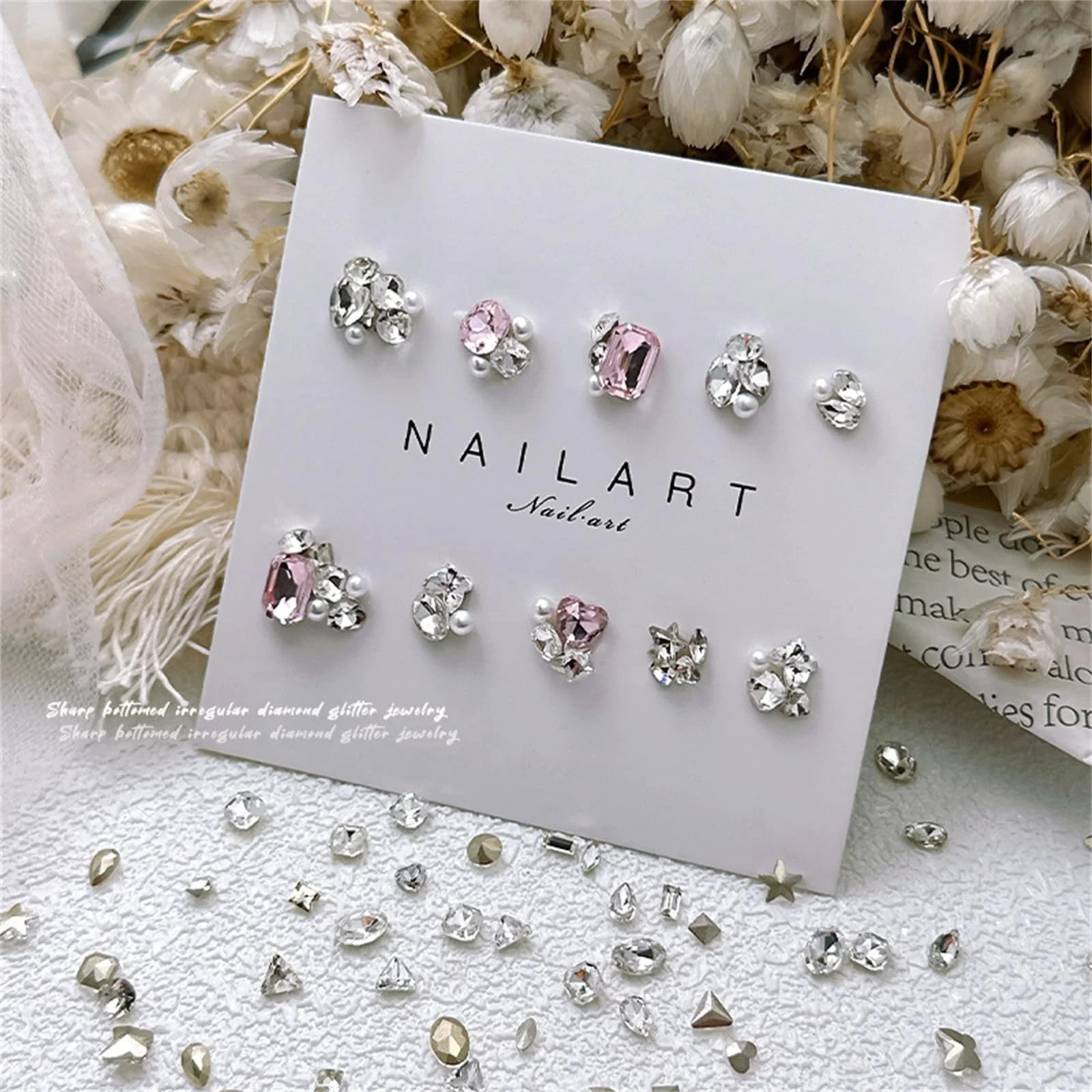 Стрази Нерегулярні форми Скляні діаманти Кристали 3D прикраси для манікюру, фото №6