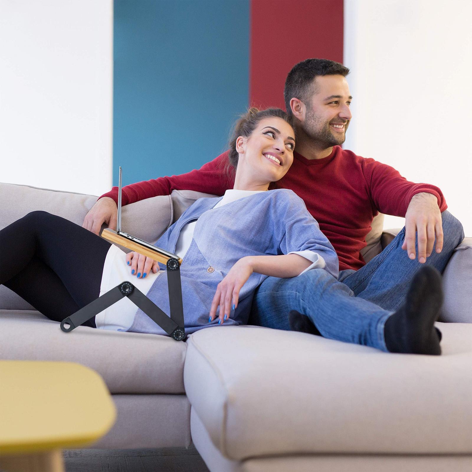 Підставка для ноутбука Bamboo Aluminium 15 дюймів, регульована висота, 47,5 x 60 x 26 см, натуральний, фото №2