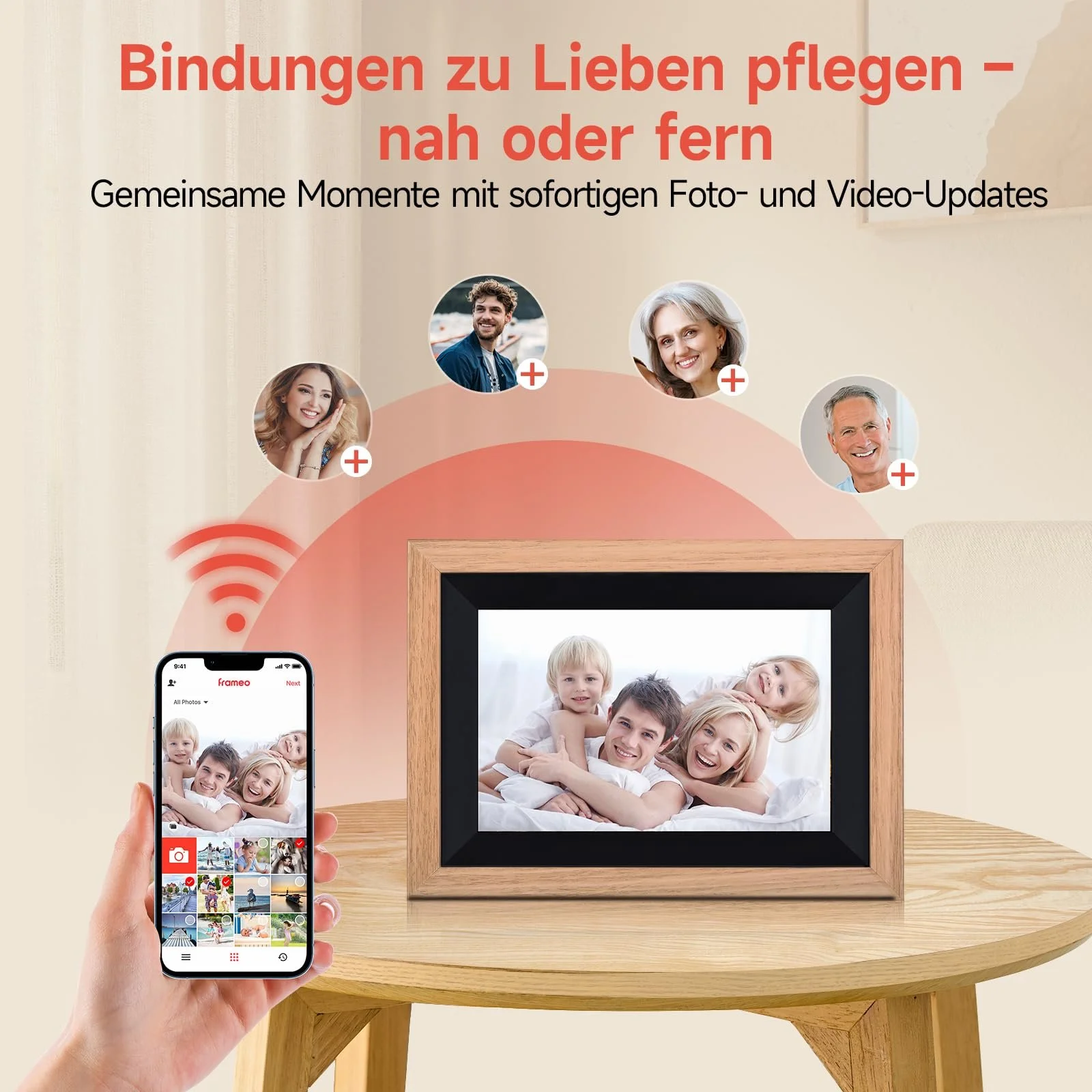 Цифровая фоторамка Rollei Smart Frame WiFi 105 10.1 Inch 32 GB 1920 x 1200 IPS Wood Brown, фото №8