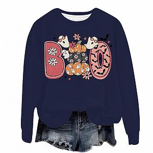 Хеллоуин Толстовка с Длинными Рукавами Женская С Тыквой - Фото 1