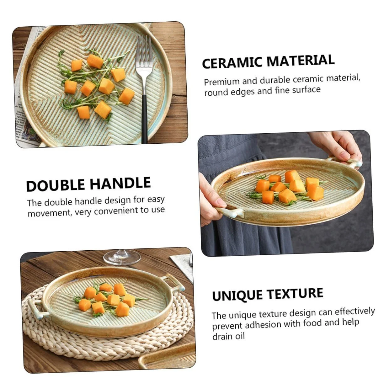 Форма для запекания Gadpiparty Vintage керамическая фарфоровая с двойными ручками, фото №9