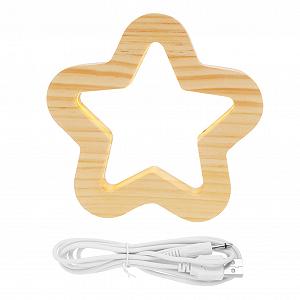 Лампа DOITOOL Деревянная Звезда LED Ночник USB - Фото 1