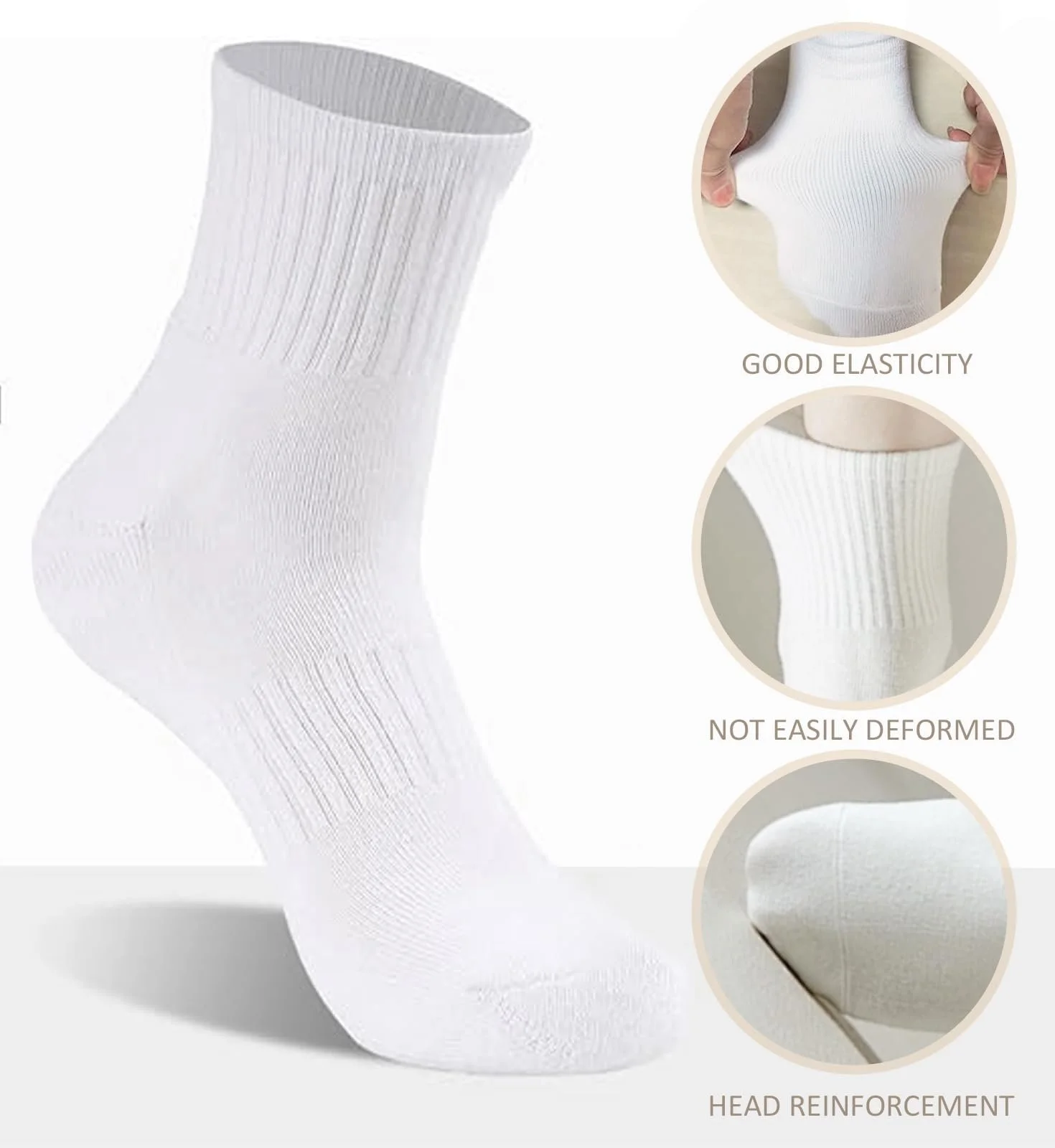 Спортивні шкарпетки Білі, 3 пари, фото №3
