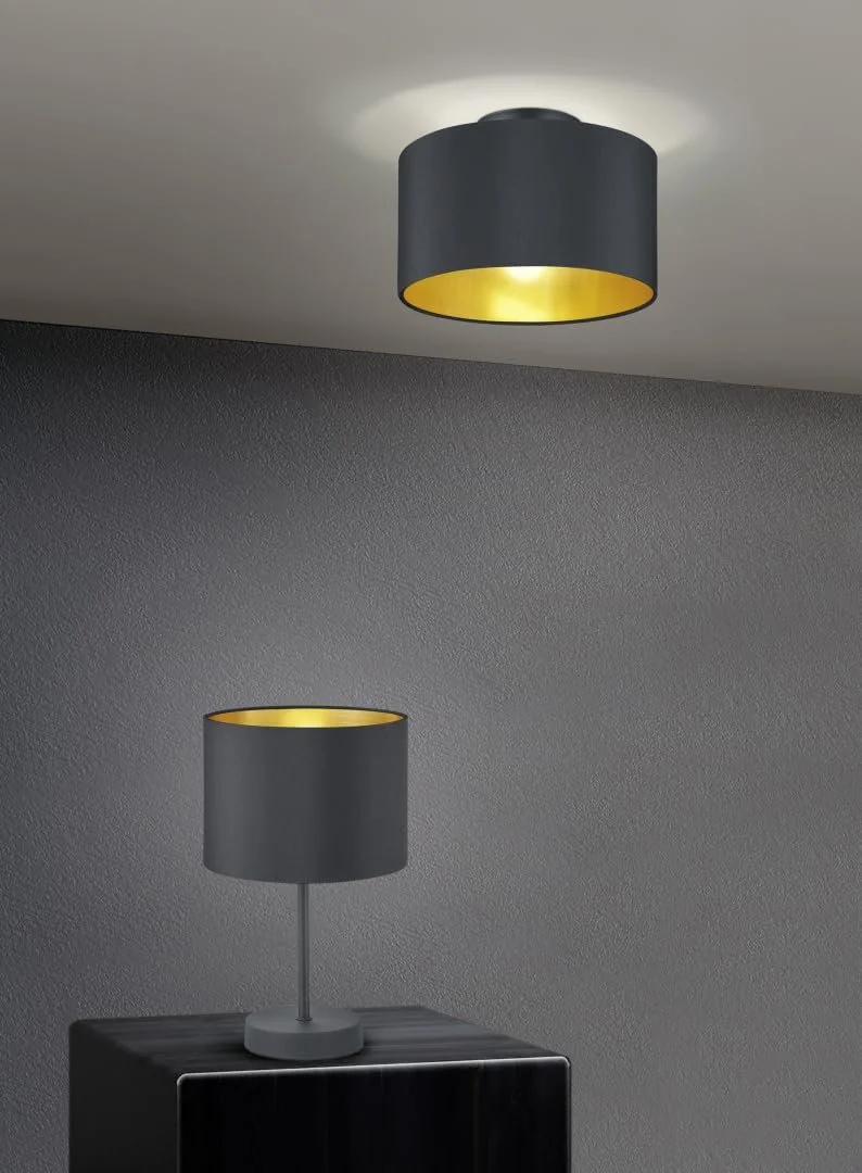 Настільна лампа Benny 1 лампа E27 чорна із золотистим, фото №3