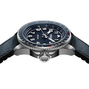 Часы SEA-GULL Skyline Series Slide Ruler Pilot Air Force Chronograph Automatic Mechanical 1124, Синий Ремешок, Серебряный Безель, Черный Браслет synthetic.ua - Фото 1