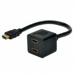 Кабели мультимедийные Digitus HDMI F to 2xHDMI M AK-330400-002-S - Фото 1