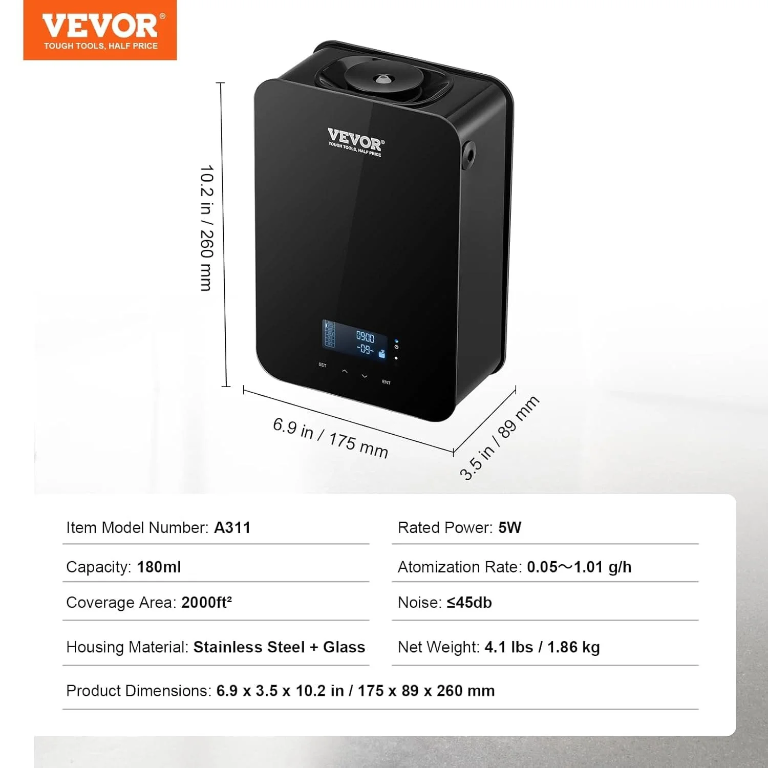 Аромадифузор VEVOR Upgrade HVAC A311 Bluetooth Черный, фото №7 Аромадифузор VEVOR Upgrade HVAC A311 Bluetooth Черный, фото №7