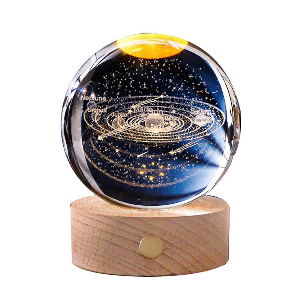 Ночник JAWSEU 3D Crystal Ball USB LED стеклянный 8 см, фото №1