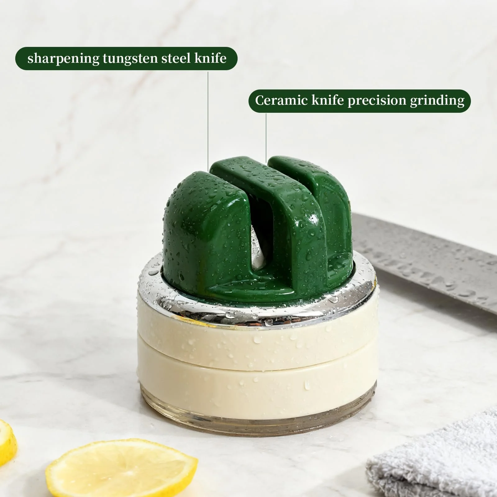 Точилка для ножей ручная Профессиональная с присоской Зеленая, фото №6 Точилка для ножей ручная Профессиональная с присоской Зеленая, фото №6