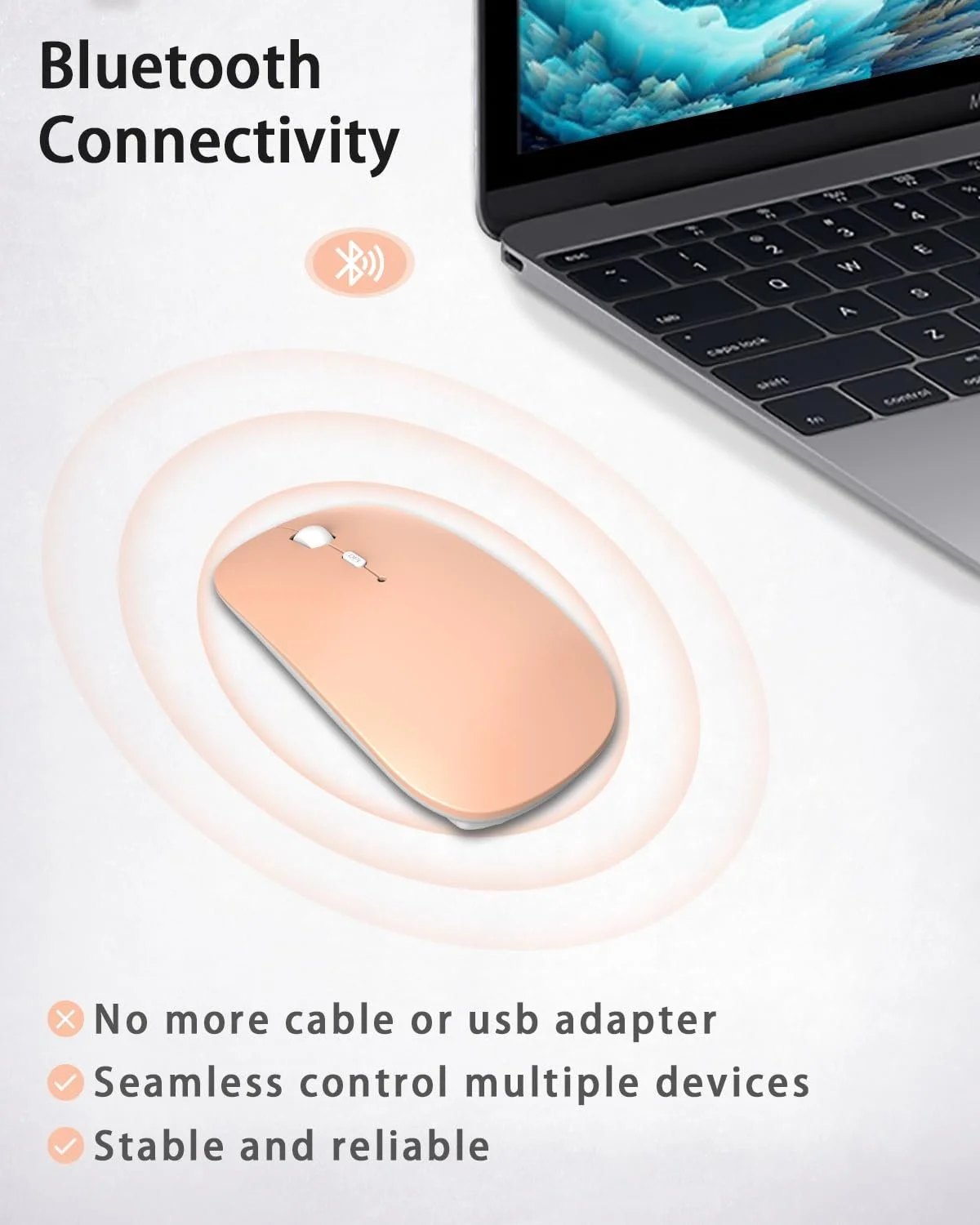 Мышь ANEWISH Bluetooth, оранжевый, фото №2