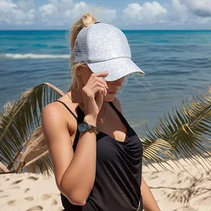 Бейсболка Trucker Ponytail Glitter для дівчаток з отвором для пучка synthetic.ua - Фото 1