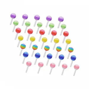 Подвеска для ногтей FRCOLOR 50 шт. Конфеты для ногтей Резиновые подвески для ногтей Плоские бусины для ногтей 3D Мультяшная смоляная кнопка - Фото 1