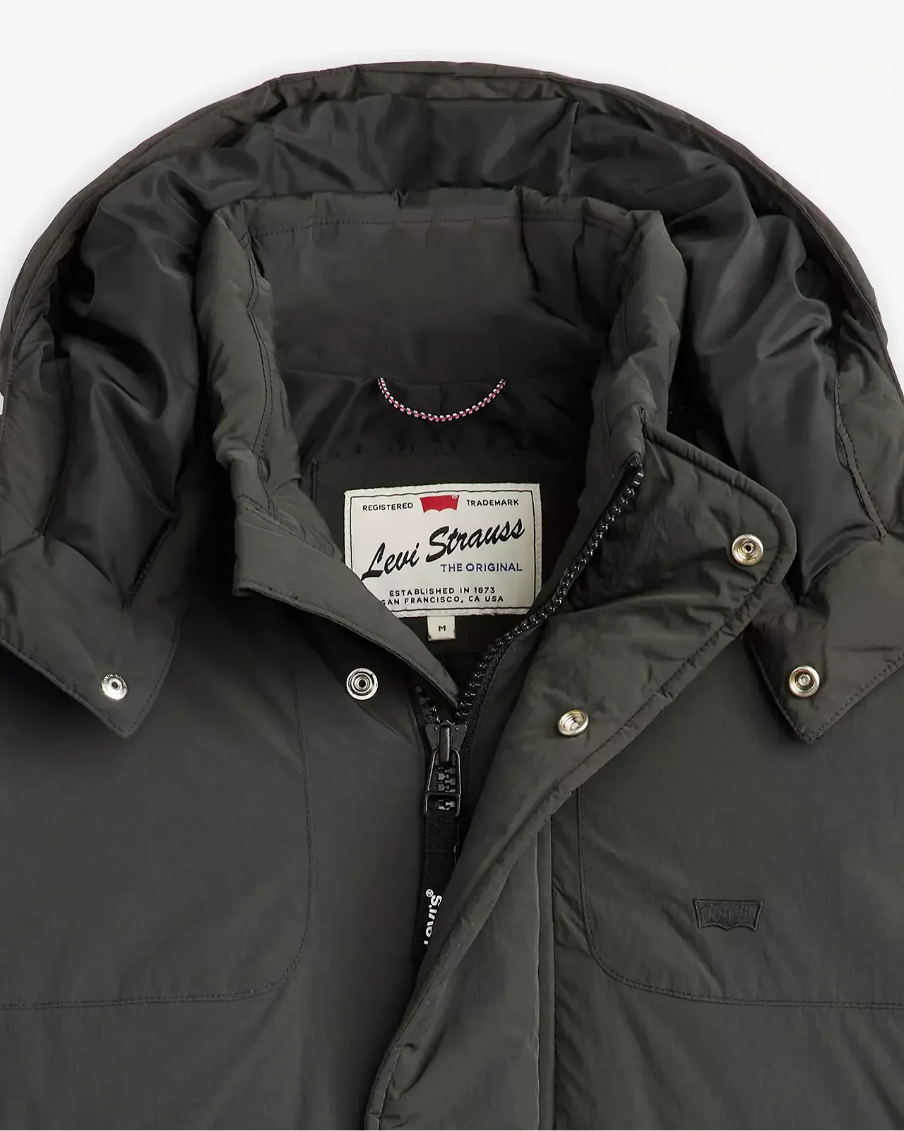 Чоловічий пуховик Levis - Rockridge Mid Puffer Jet Black - S, фото №6
