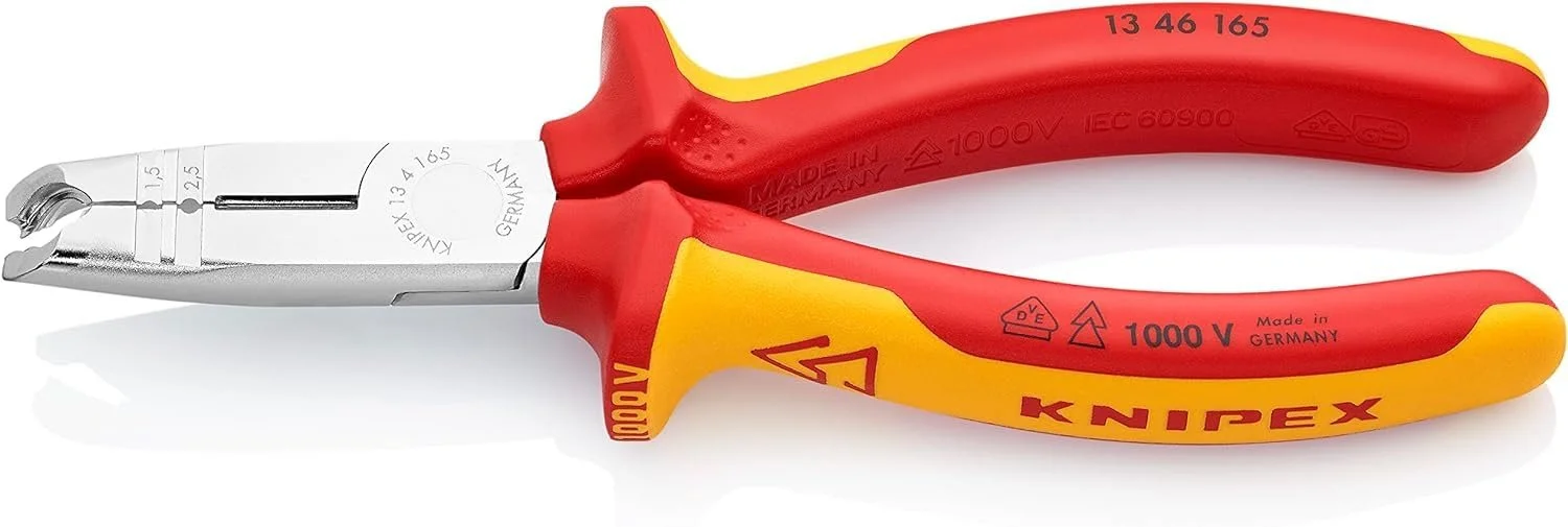 Клещи для снятия изоляции Knipex 13 46 165 VDE с функцией удаления оболочки и резки, фото №2