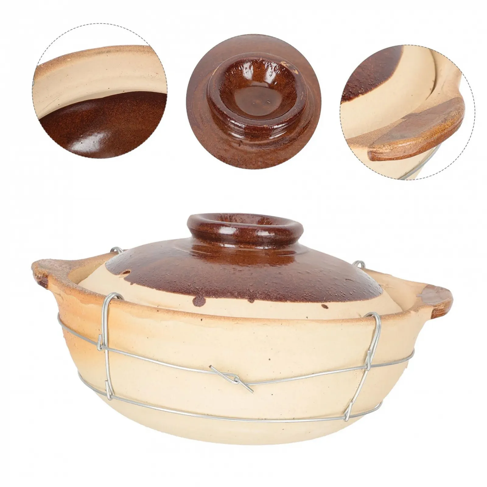 Кастрюля LIFKOME керамическая термостойкая с одной ручкой, фото №7