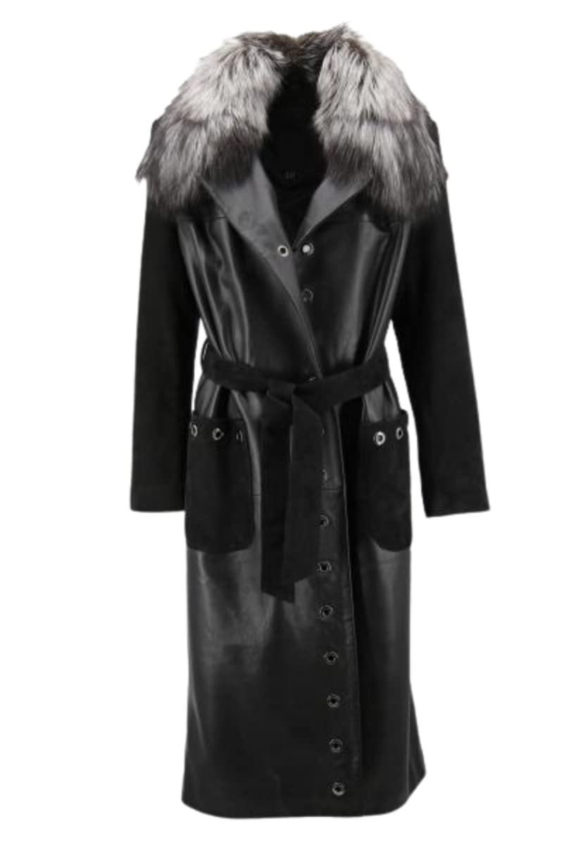 Шкіряне пальто Hollert Coco Жіноче Чорний Lamb Nappa Suede Butter-Soft, фото №6