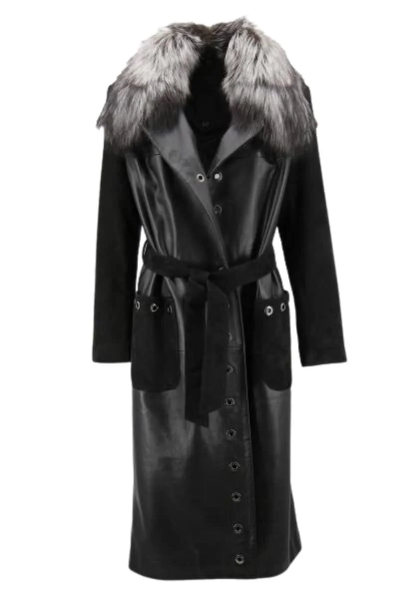 Кожаное пальто Hollert Coco Женское Черный Lamb Nappa Suede Butter-Soft, фото №6 Кожаное пальто Hollert Coco Женское Черный Lamb Nappa Suede Butter-Soft, фото №6