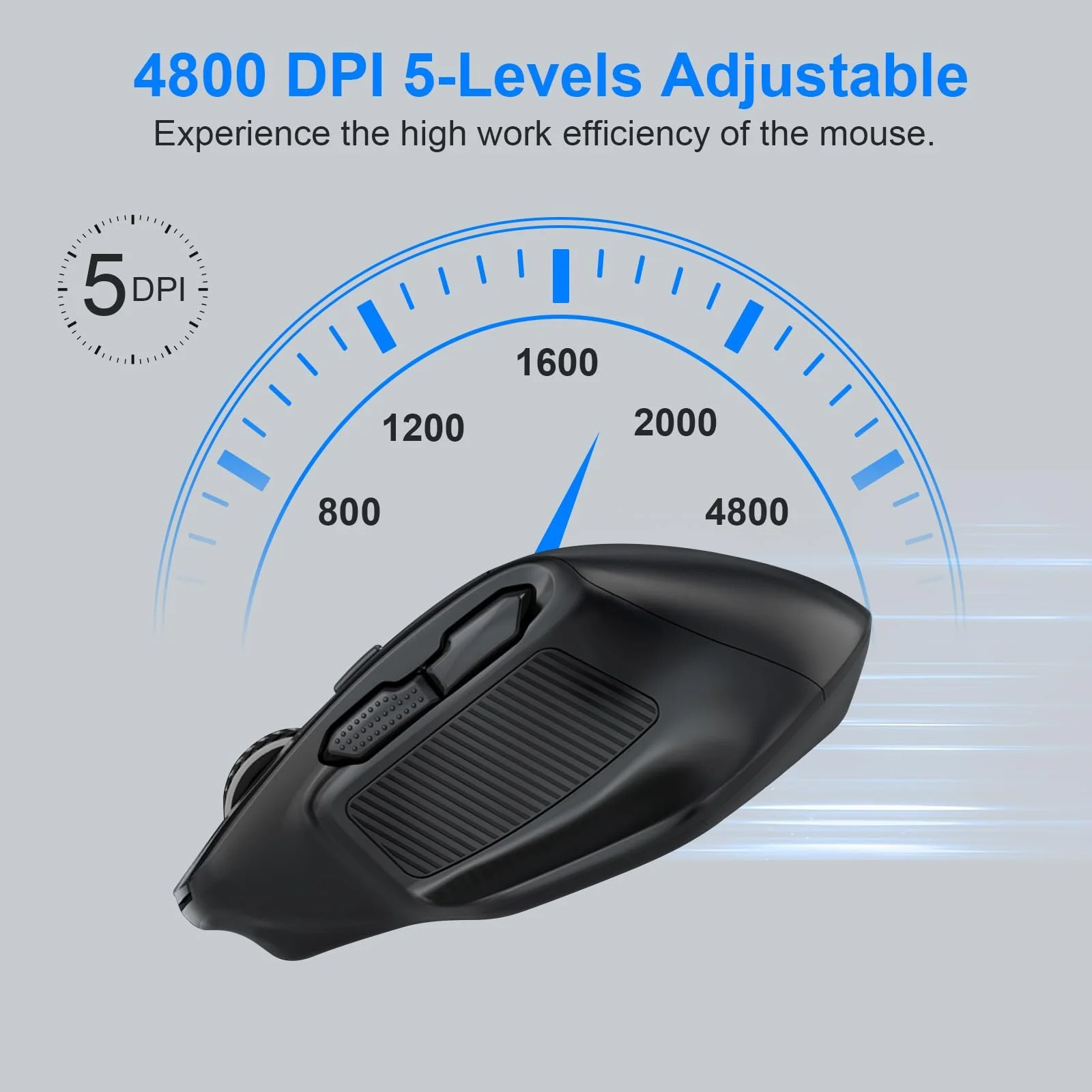 Мышь Yeemie Беспроводная Оптическая 4800 DPI Черный, фото №4