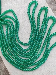 Круглые граненые бусины из натурального зеленого оникса 4-4.5 - Фото 1