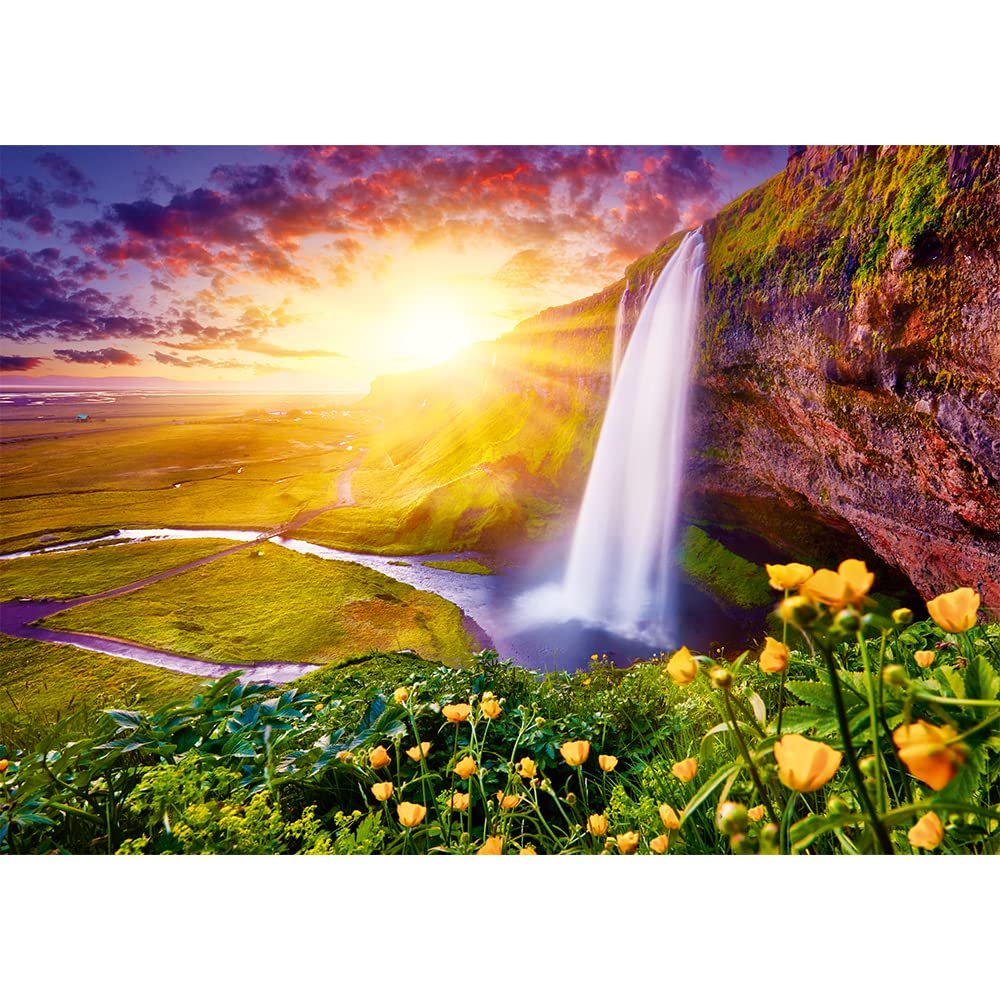 Пазл Trefl Prime UFT Romantic Sunset: Seljalandsfoss Waterfall, Iceland 1000 деталей, фото №2