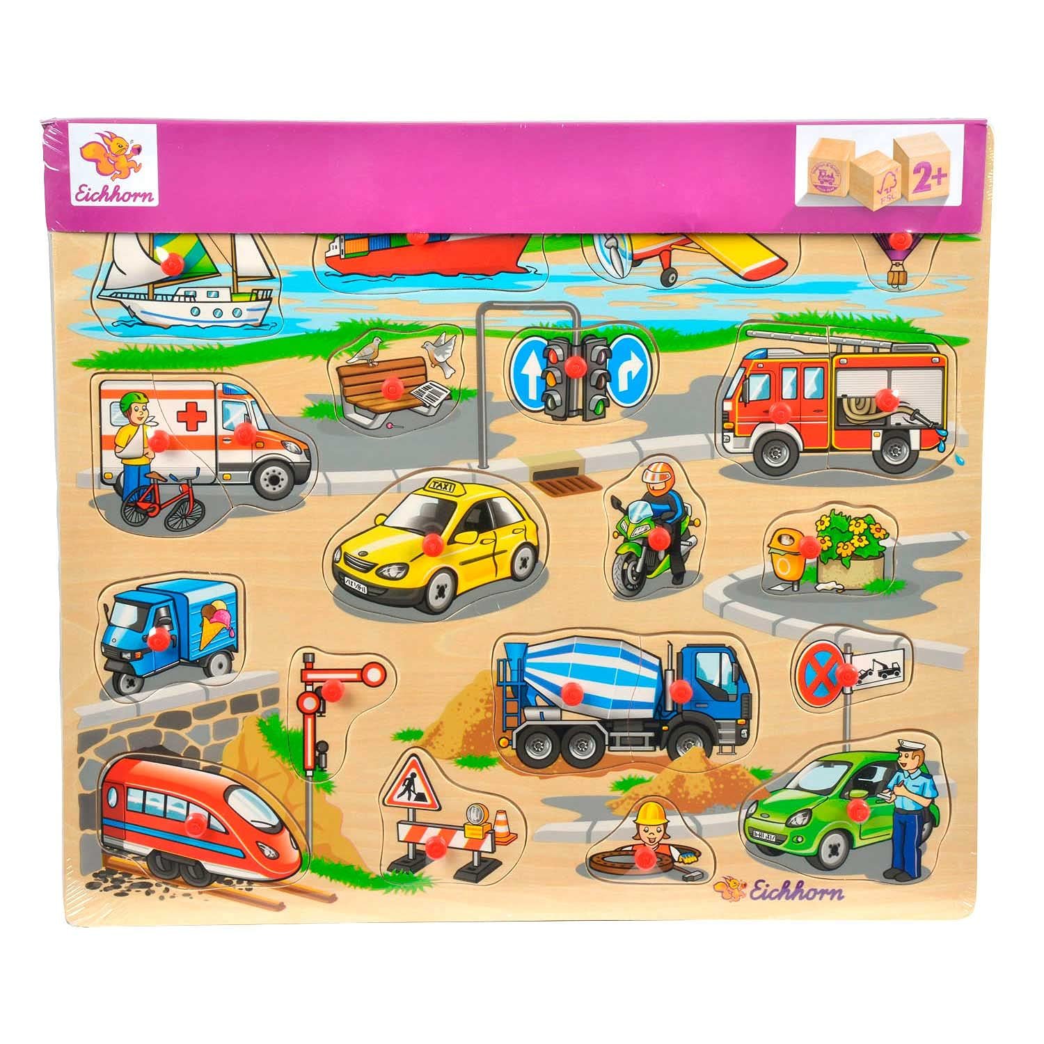 Пазл-вкладиш Eichhorn 100005454 40x35 см 21-23 деталі дерево, фото №2 Пазл-вкладиш Eichhorn 100005454 40x35 см 21-23 деталі дерево, фото №2