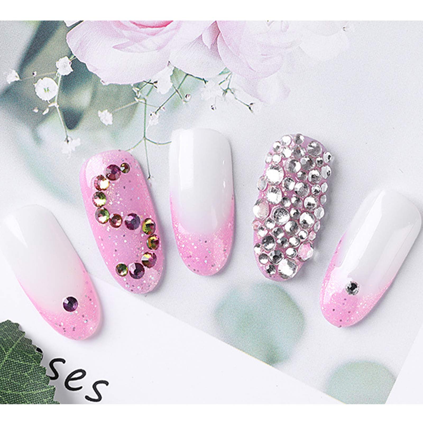 Набір для декорування нігтів NICENEEDED, 2 коробки, кристали, плоскі стрази, 12 смужок ланцюжків, фото №6