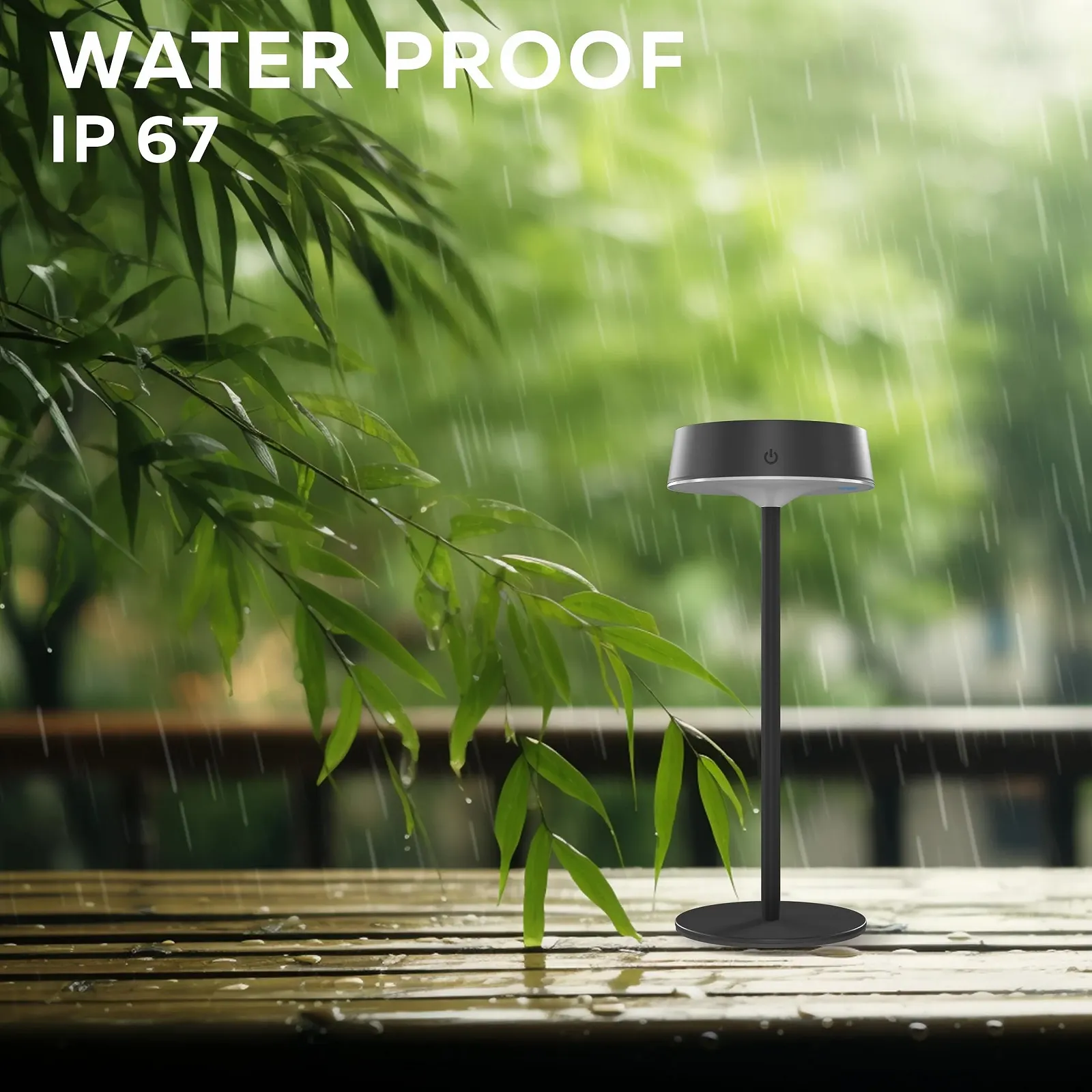 Настільна лампа CALEX Serino Solar, набір з 3 шт., бездротові LED лампи, акумуляторна, сенсорне управління, з регулюванням яскравості, чорна, фото №3