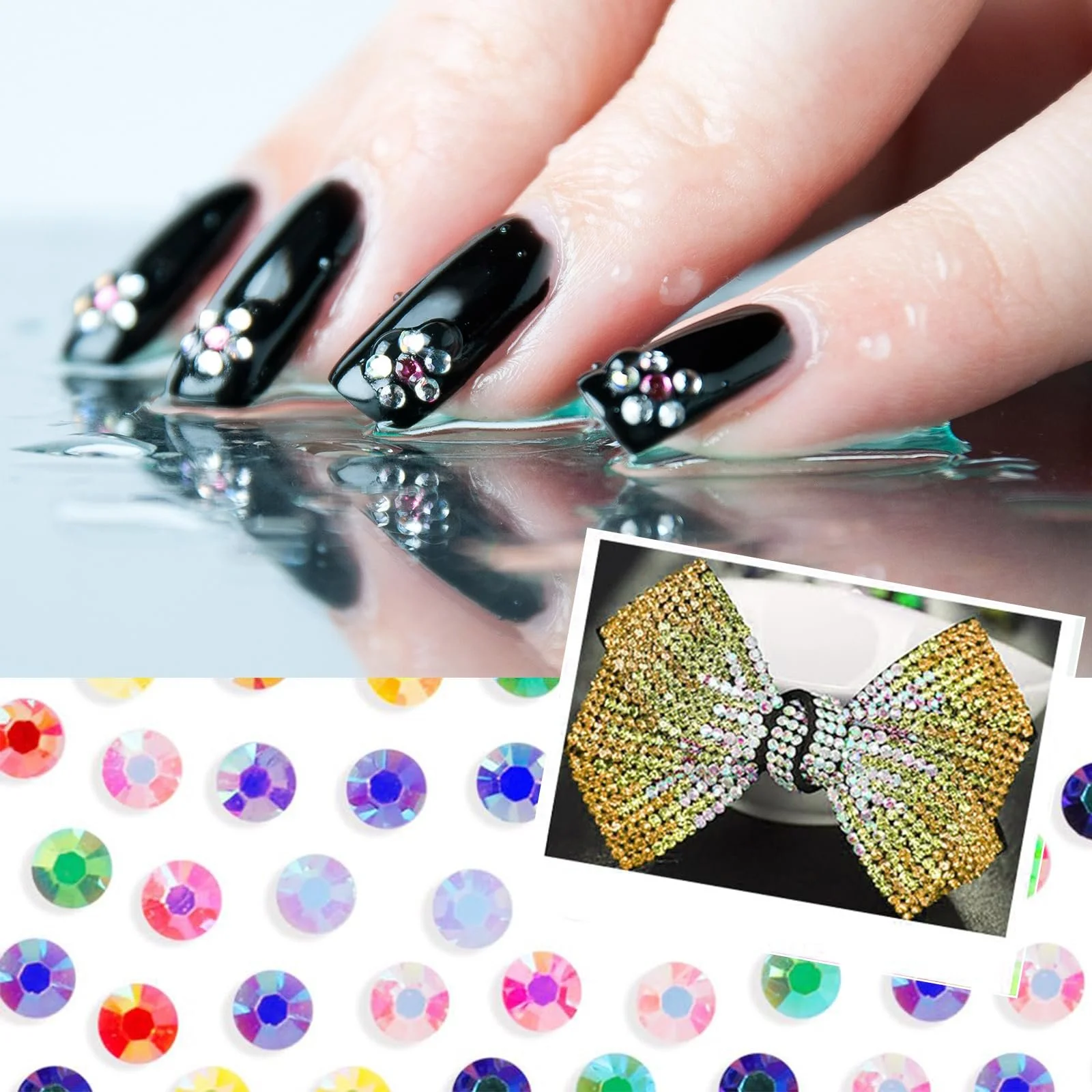 Стразы 3 мм 18 цветов Плоская задняя часть, смола, кристаллы AB Jelly с AB покрытием Набор 18000 штук для рукоделия, дизайна ногтей и DIY, фото №3