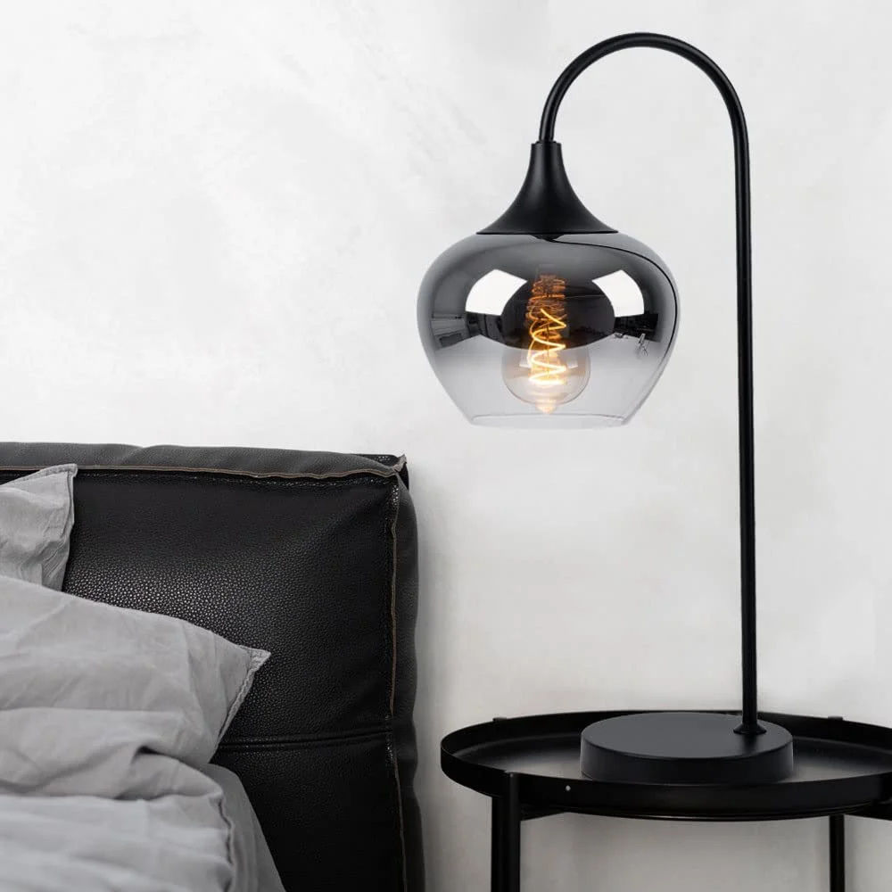 Настольная лампа GLOBO Smoky Glass Ball Metal 1x LED 7 Вт 806 лм 27.5 x 18 x 54 см Черная, фото №4