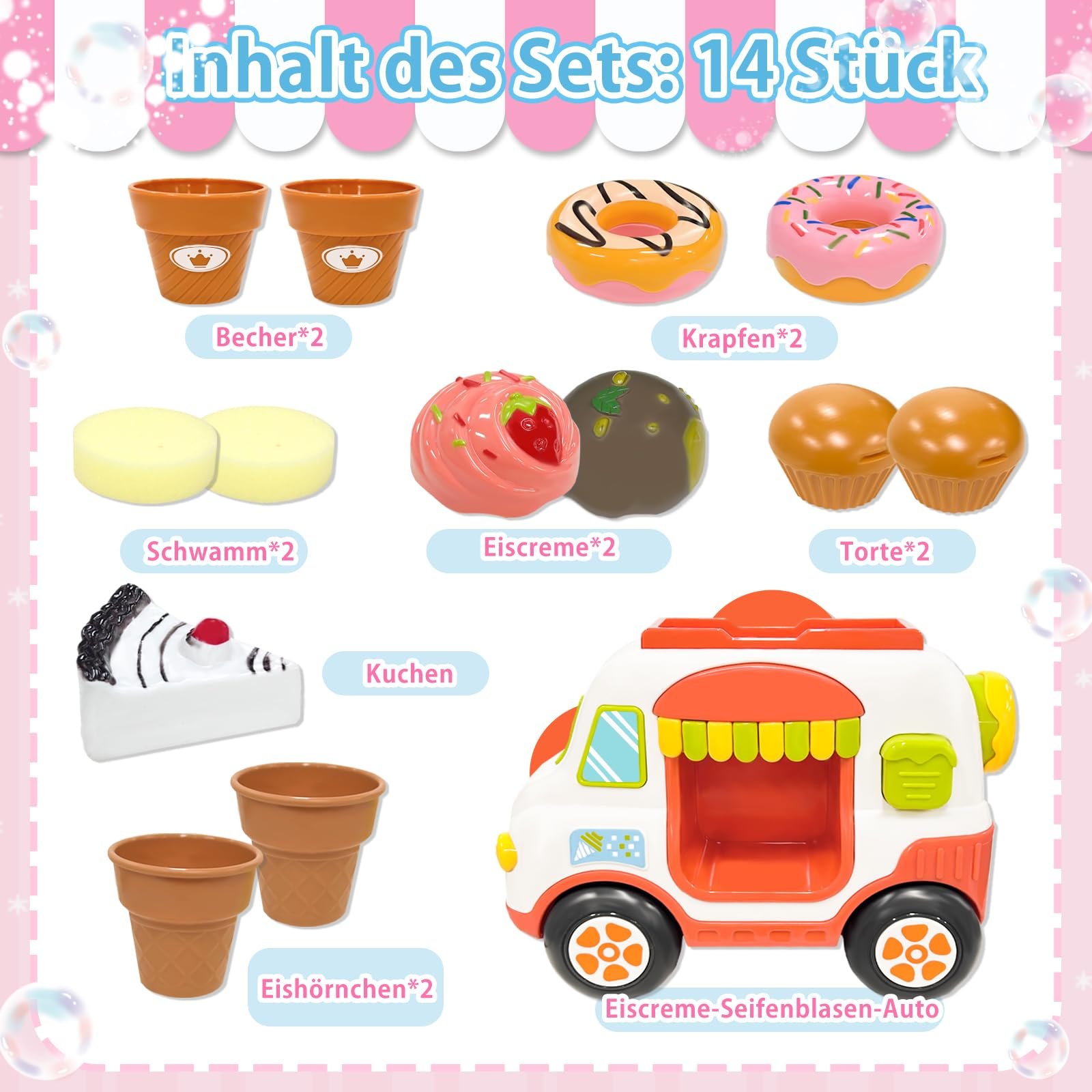 Іграшка для ванни Візок з морозивом Піногенератор, фото №3