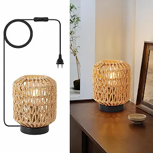 Настільна лампа WILON E27 плетена ротанг 18.5х20 см - Фото 1