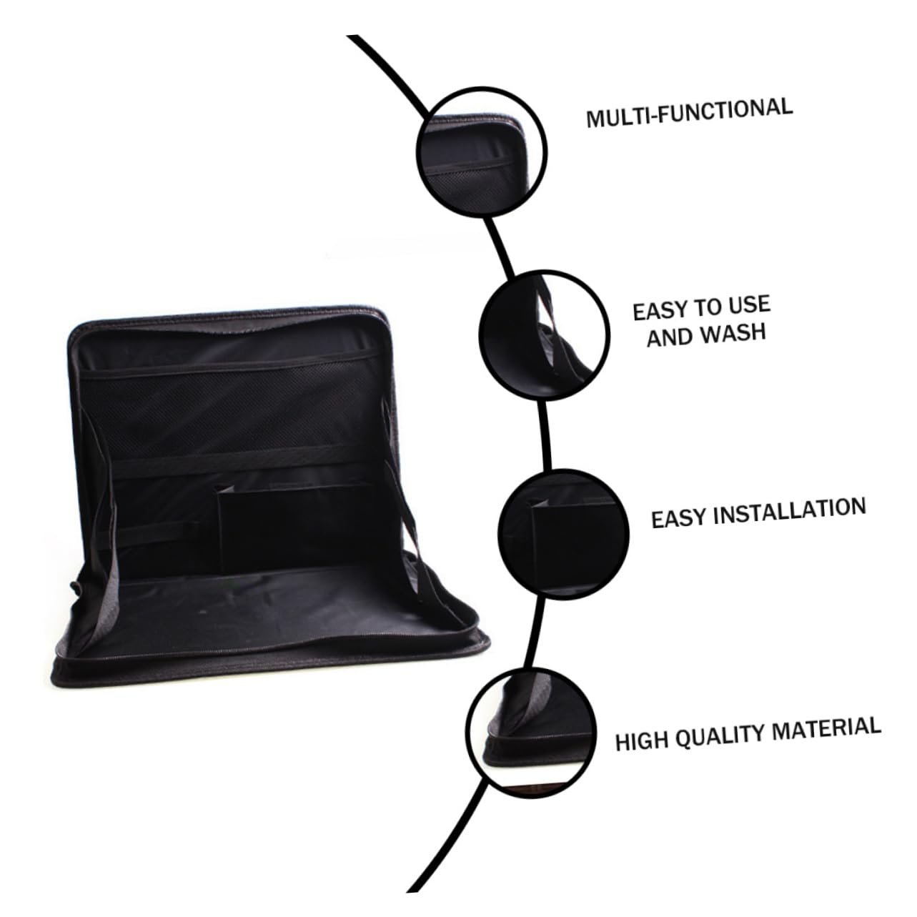 Автомобільний столик-підставка для ноутбука складаний з тримачем для їжі, неопренова сумка, фото №3