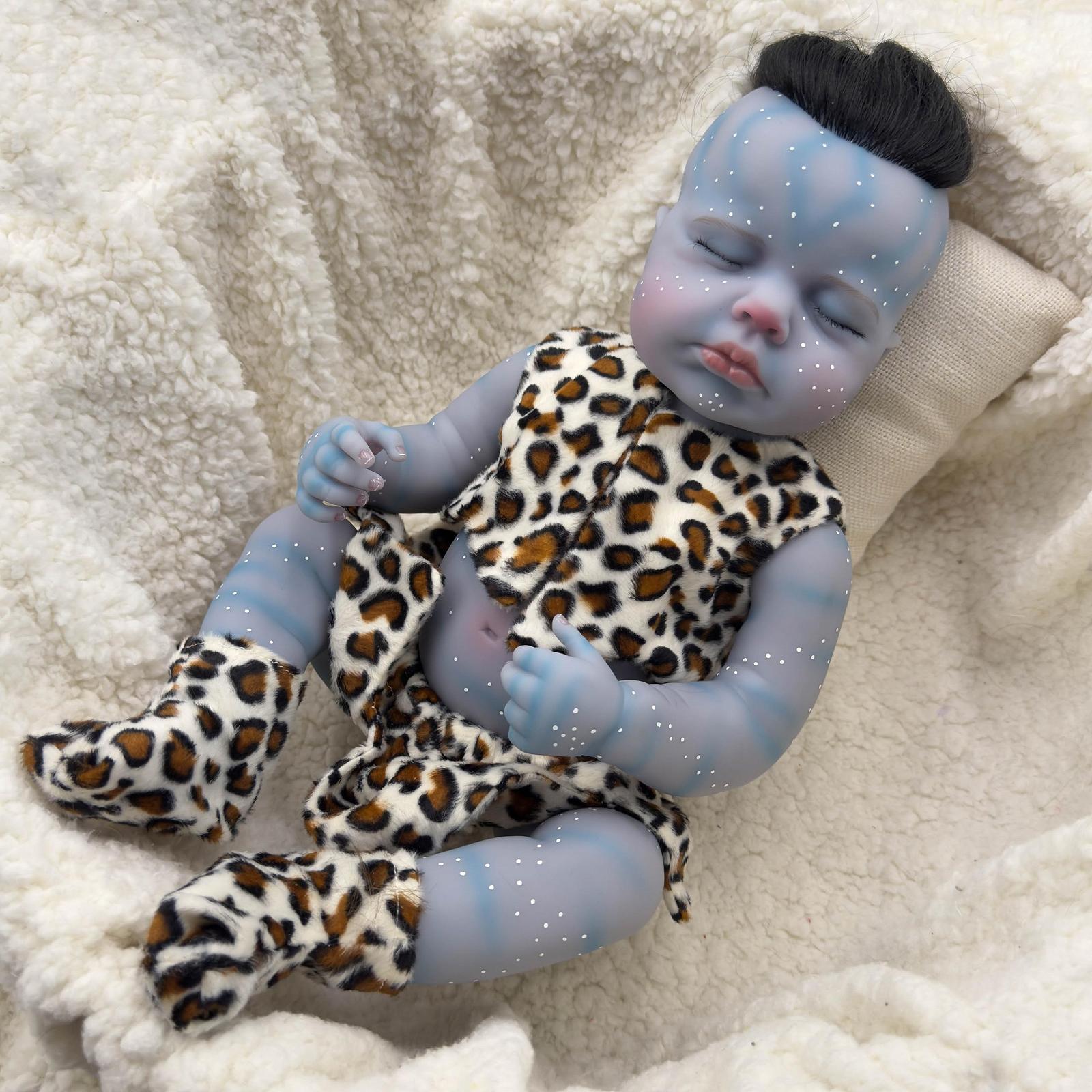 Лялька RXDOLL Reborn Loulou Спляче немовля 50 см силікон Капловуха анатомічно точна лялька для купання з рухомими кінцівками, фото №5