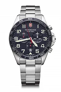 Часы Victorinox Fieldforce Classic Chrono 42 мм, Швейцарские, Аналоговые Кварцевые, Водонепроницаемые до 100 м, Сапфировое стекло, Кожаный ремешок - Фото 1