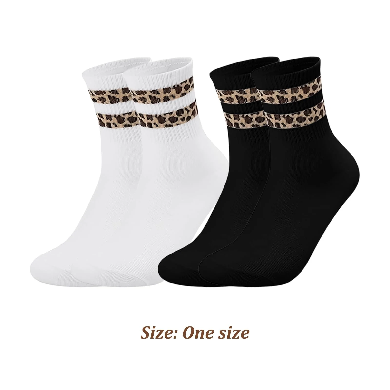 Жіночі шкарпетки для тенісу з леопардовим принтом, 8 пар, фото №8