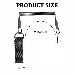 Тактичний Брелок JTKREW Спіральний Карабін 2шт чорний synthetic.ua - Фото 1