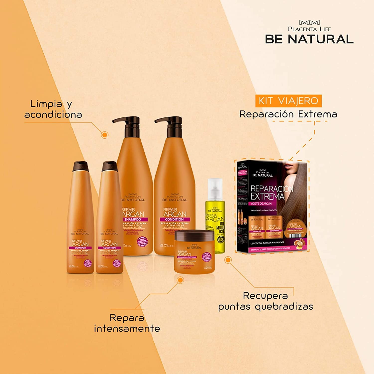 Шампунь Plife Be Natural Repair Argan 1L, фото №5